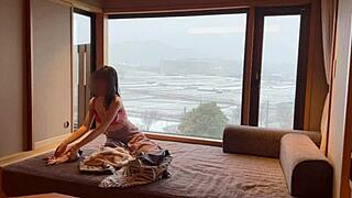 secretly filming girlfriend's yukata change at onsen