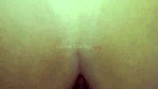 feeling her tight pussy and ass wrecked by huge cock she screams as he fills her ass with hot cum