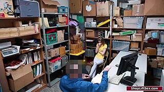 officer grabs petite russian thief rips clothes dominates her with monster cock in office