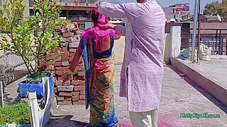 friends chubby stepsis gets outdoor holi pounding in tight wet pussy