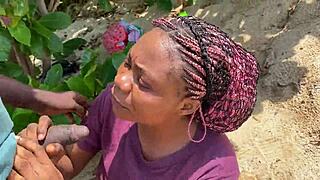 Crazy outdoor quickie fuck girlfriend squirts rough in Lagos lagoon