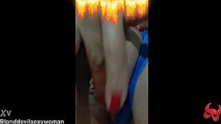 blonde latina milf fingers clit in lingerie pov