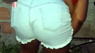 Chubby Black Neighbor's Huge Ass Cleaning Yard