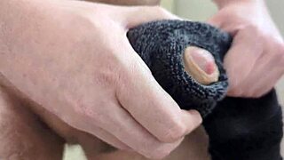 Feels So Real This Towel Dripping with Massive Closeup Cumshot Explosion