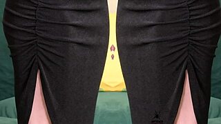 omg kit summers in deep plunging black two piece outfit... so hot!!