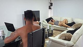 STEPSISTER Does Homework While STEPMOM Fingers Her Wet Pussy!