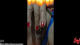 blonde latina milf fingers clit in lingerie pov