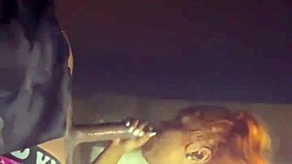 Big ass ebony bent over in Beale Street garage takes sloppy creampie doggystyle from huge cock