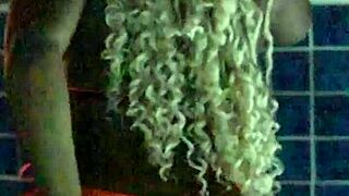 curvy ebony milf's dripping pussy takes ripped clothes quickie pounding