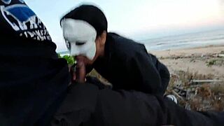 summer beach anal creampie with slutty assfucking and cum inside