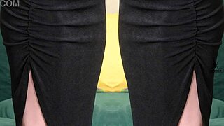 omg kit summers in deep plunging black two piece outfit... so hot!!