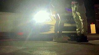 Big ass ebony bent over in Beale Street garage takes sloppy creampie doggystyle from huge cock