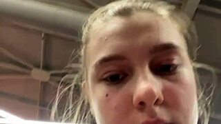 chubby teen fingers fat pussy hardcore during public outdoor workout