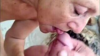 pov mature hotwife candi annie milks huge cock close up at nudist resort pool with cumshot swallow