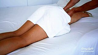 Step Mom's Oiled Body Quivers in Step Son Massage Turning Unprotected Creampie Orgasm