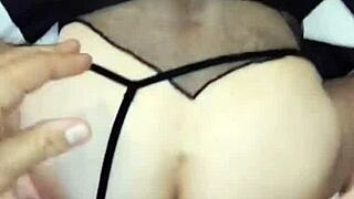 slender milf whore spreads stockings for husband's friend pov pounding