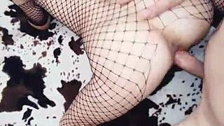 wife enjoys homemade anal doggystyle bent over in stockings pov