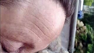 pov mature hotwife candi annie milks huge cock close up at nudist resort pool with cumshot swallow