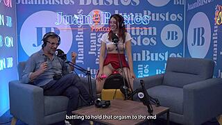 colombian babe fights intense sybian orgasm moans screams before bdsm shibari juan bustos podcast