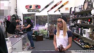 Pawn girl fucks big cock for ring back creampie