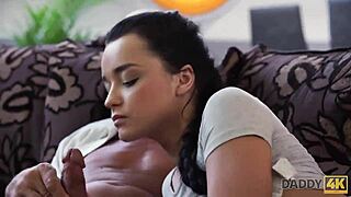 daddy fingers teen wet pussy then pounds it balls deep hard