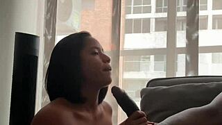 stepdad's monster cock stretching my tight teen mouth feels amazing