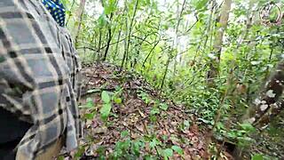 hey girl out mushroom picking in woods suddenly squats to pee thai audio