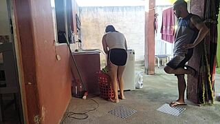 wife left maid couldnt resist my huge erect cock