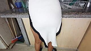 hey old stepdad why are you fucking your stepdaughter's tight pussy on the kitchen counter now?