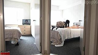 Fuck my roommate's boyfriend hard while she showers in college dorm pov cheating!