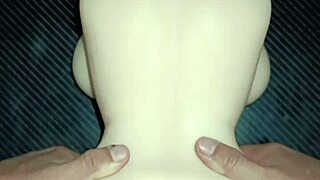 mandy bounces curvy ass on cock for tight anal creampie desk