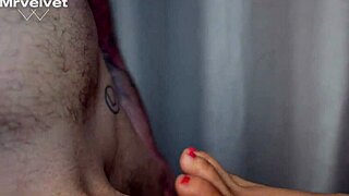 Rabuda Morena's Juicy Pussy and Ass Take Intense Footjob Anal Pounding