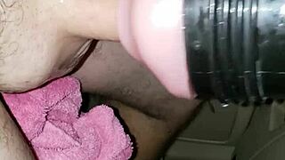 wanna see this amazing deepthroat cumshot on black toy closeup?