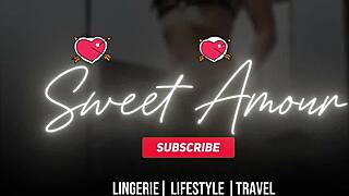 sexy lingerie try-on reveals crotchless panties for teasing dance