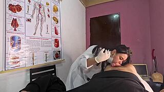 Whoa, huge cock erection explodes right in front of sexy nurse!