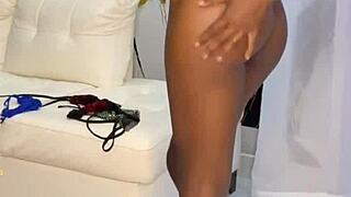 kinky colombian cutie shakes fat ass masturbating to squirt