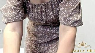 milf angela rips dress shows huge saggy tits hairy pussy roleplay fuck