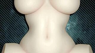 mandy bounces curvy ass on cock for tight anal creampie desk