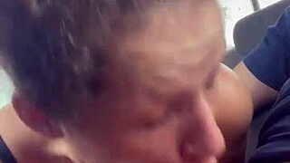 petite street whore skips games for car deepthroat, watches cum flood her big tits mouth