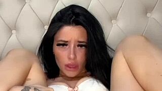 horny british coed teen squirts hard in solo toy masturbation webcam