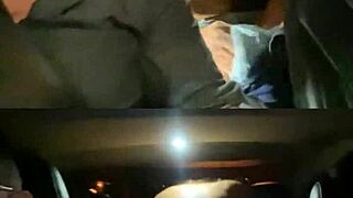 lover fucks brazilian wife backseat while cuckold husband drives