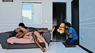 boyfriend's romantic gift turns into bbc anal fuck with brother