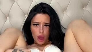 horny british coed teen squirts hard in solo toy masturbation webcam