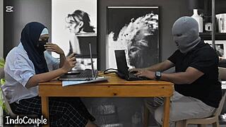 Cam catches real orgasm during steamy home office break