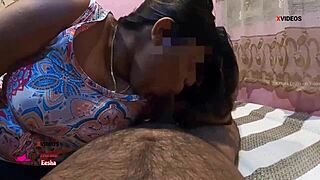 damn indian bbw spa babe slurps massive cock and gulps hot cum load!