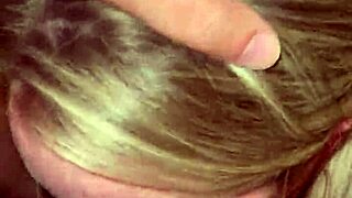 Her eyes widen at his monster cock before deepthroating it all