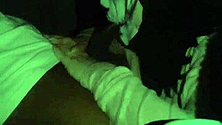 wife in mask gives wet sloppy nasty deepthroat on huge bbc