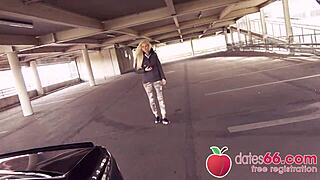 horny german blonde gets banged in public car by random date from english dates66 com