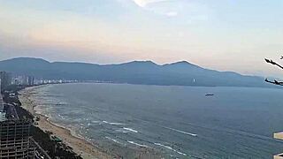 DOUBLE ORGASM ALERT! SKINNY ASIAN TEEN CUMS HARD WITH DADDY IN TROPICAL SKYSCRAPER FUCK!