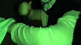 wife in mask gives wet sloppy nasty deepthroat on huge bbc